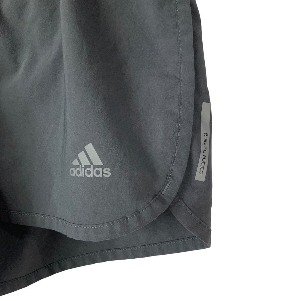 Adidas Energy Running Grey Shorts M 4" Elastic Waist Reflective Tulip Hem - Picture 2 of 6